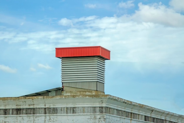 Building abandoned buildings with blue sky background