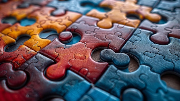 Building Connections Colorful Puzzle Pieces Represent Unity for Autism Awareness