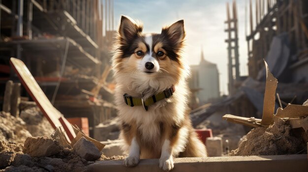 Photo building under construction dog