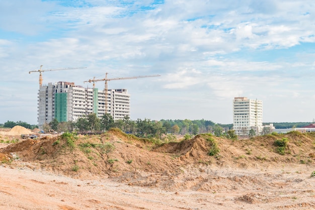 Building under construction in the field