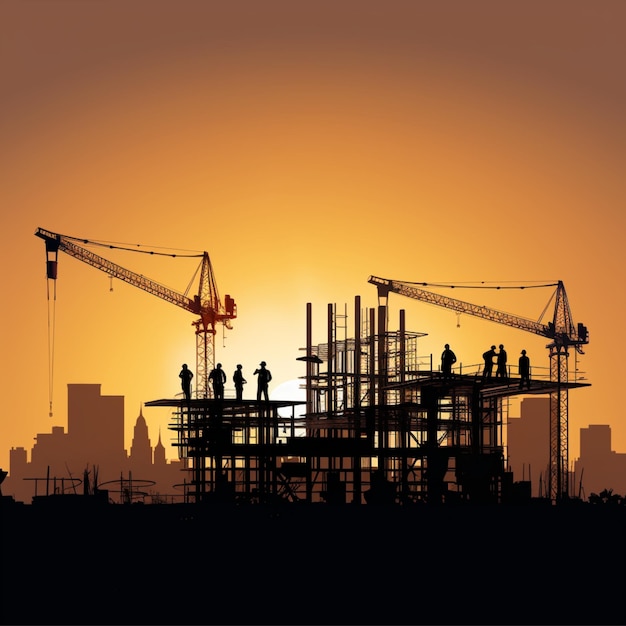 building construction silhouette