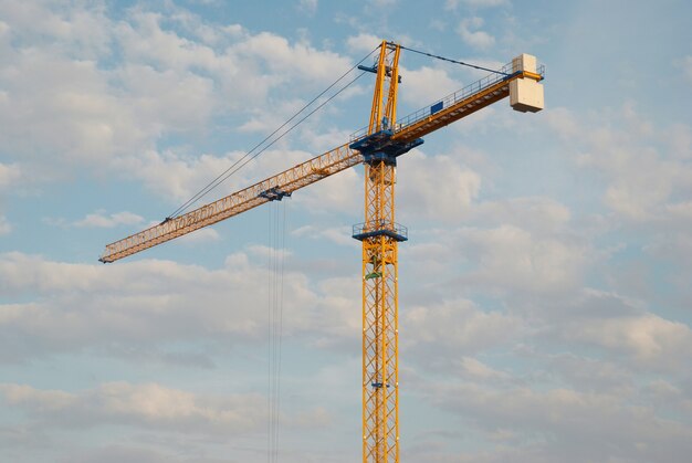 Building crane with the blue sky