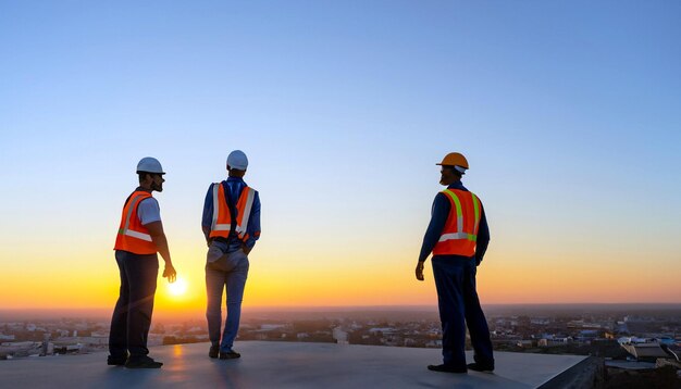 Building Dreams Free Photo of Construction Workers at Sunset Witness the Art of Progress