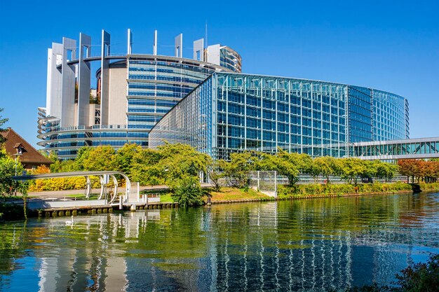 Building of the european parliament in strasbourg france