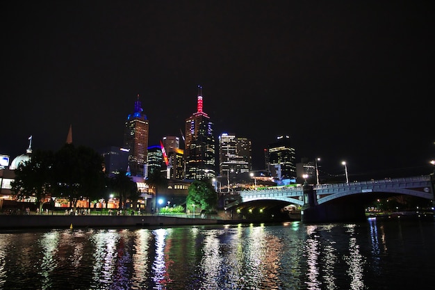 Building at evening on the waterfront in Melbournee