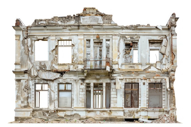building exterior destroyed building person human window broken