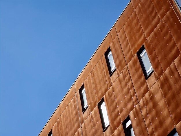 Building facade made of steel sheets Corten steel