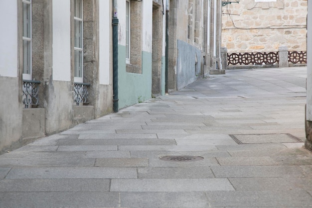 Building Facade in Trindade Street, Santiago de Compostela, Galicia, Spain