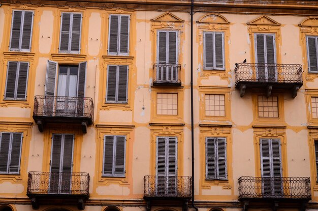 Building Facade with Windows in North Italy