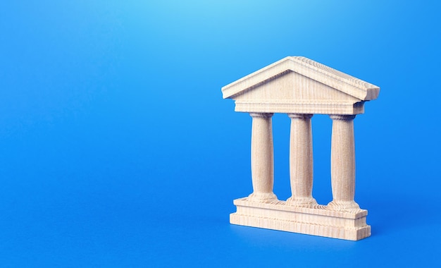 Building figurine with pillars in antique style Banking education government Architectural monument