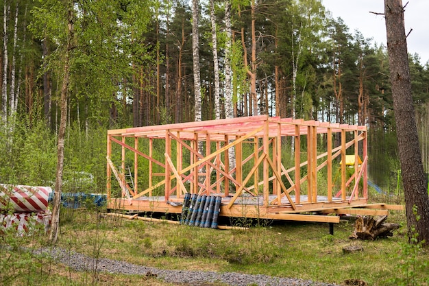 Building house in the forest in isolation