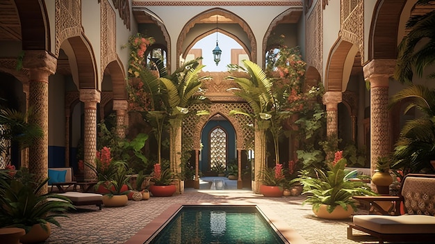 building inspired by moroccan styled illustration