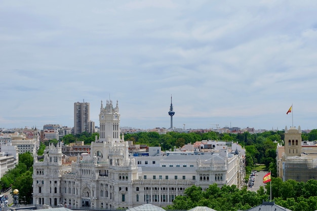 Building of madrid's city hall from the roof top at a
daytime