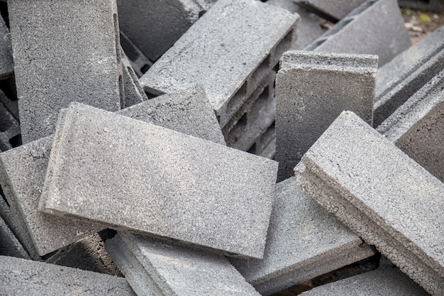 Building materials concrete blocks at the building place, Concrete Masonry Unit