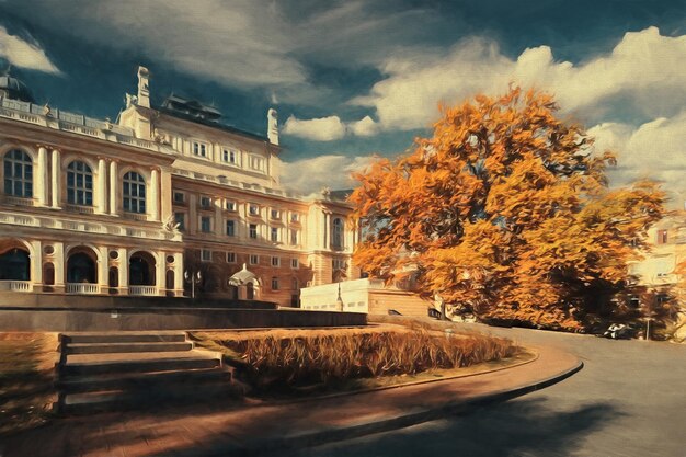 The building of the Odessa Opera House Illustration