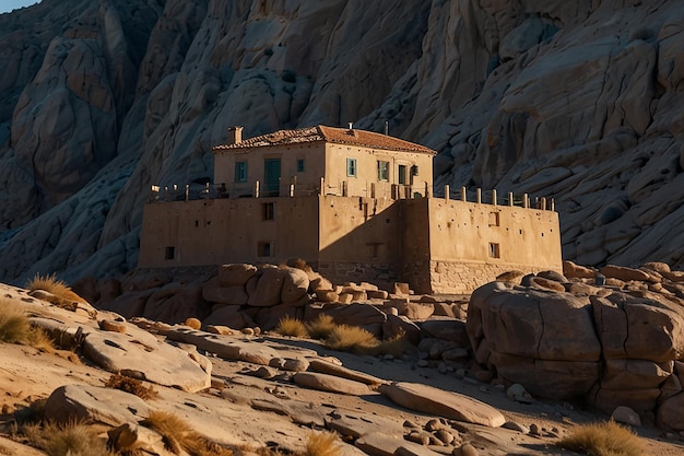 A building on a rock