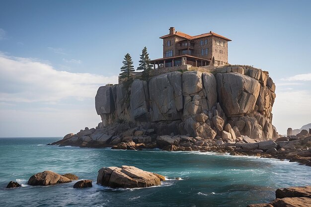 A building on a rock