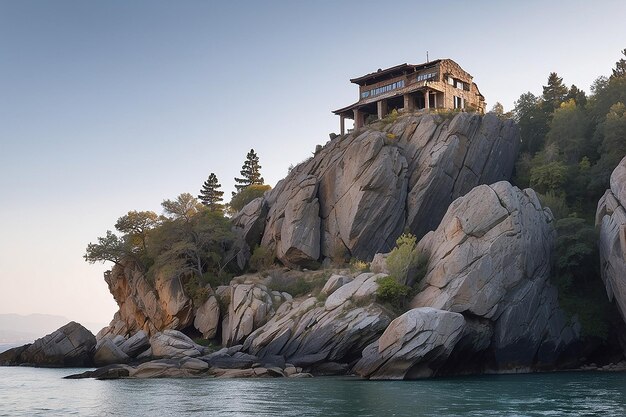 A building on a rock