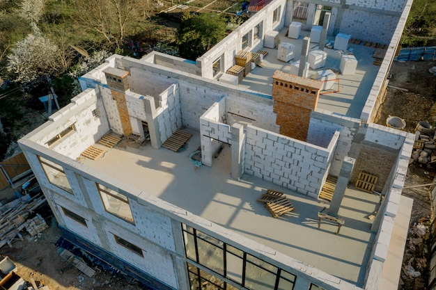 Building site of a house under construction