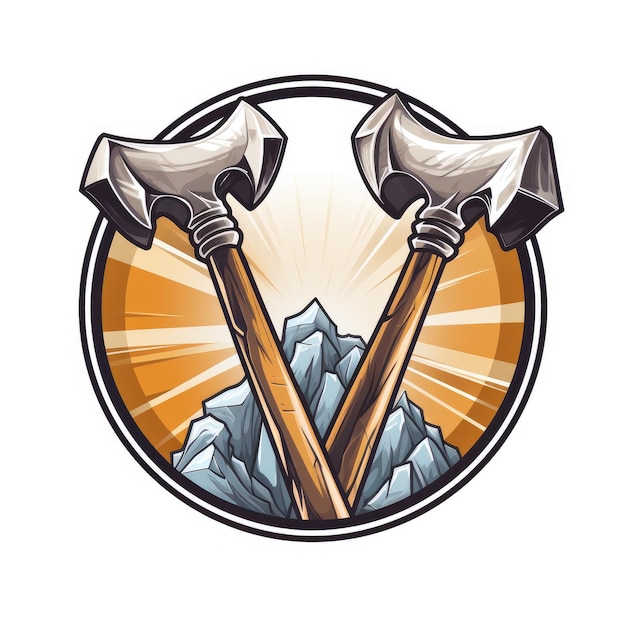 Building Trust and Power The Solidity of a hammer and shovel logo on white background