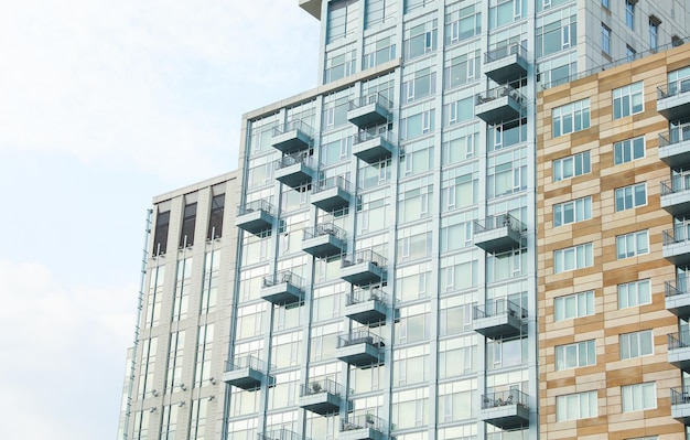 A building with balconies and balconies on the side of it