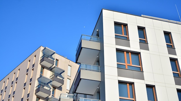 A building with balconies and balconies on the side