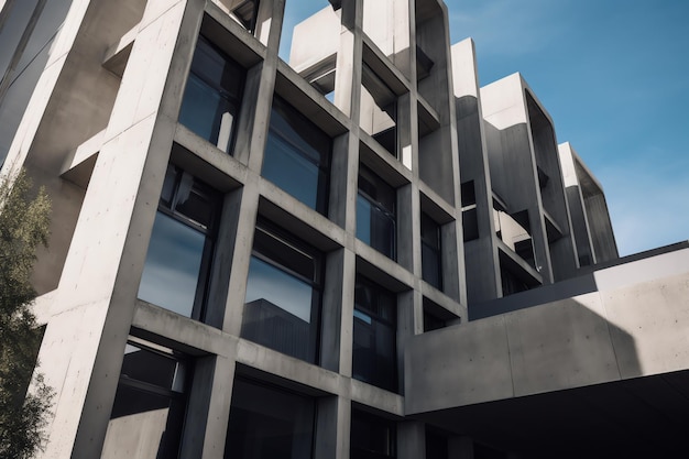 A building with a blue sky in the background