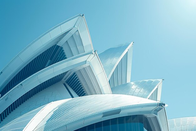 青い空の建物とその上にある言葉