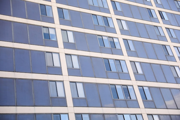 A building with a blue window