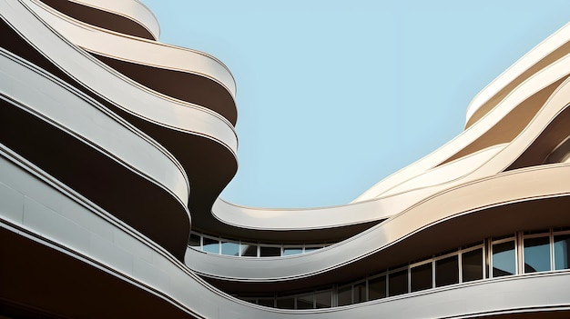 A building with curved balconies