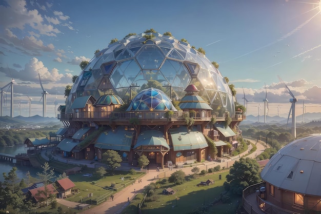 A building with a dome on it that says'biome'on it