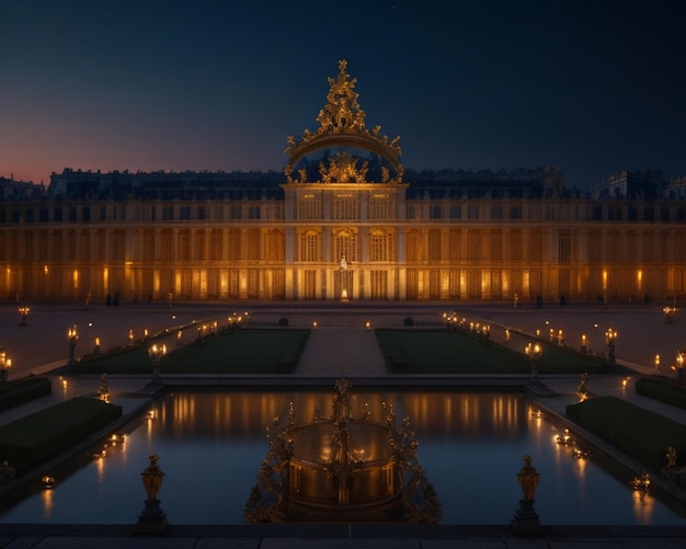 A building with a fountain in the middle of it