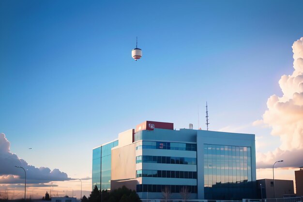 A building with a light on top of it