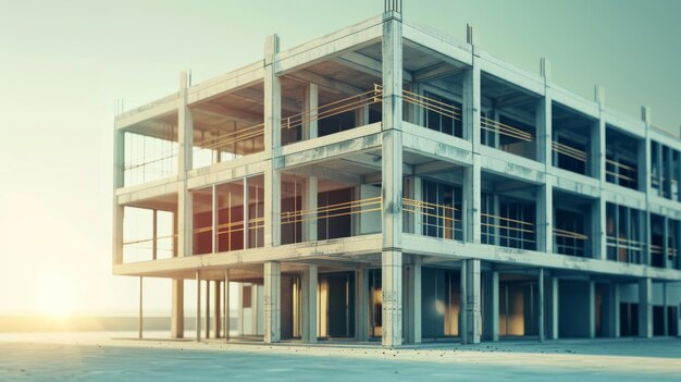 a building with a lot of windows and a sky background