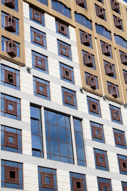 A building with many windows and the number 10 on the side.