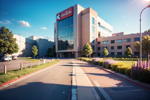 Photo a building with a red coca cola sign on the front