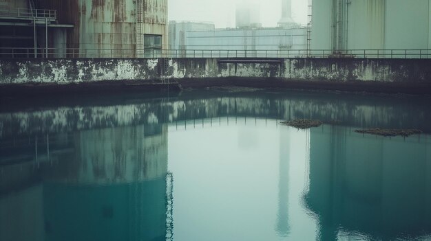 здание с отражением здания в воде