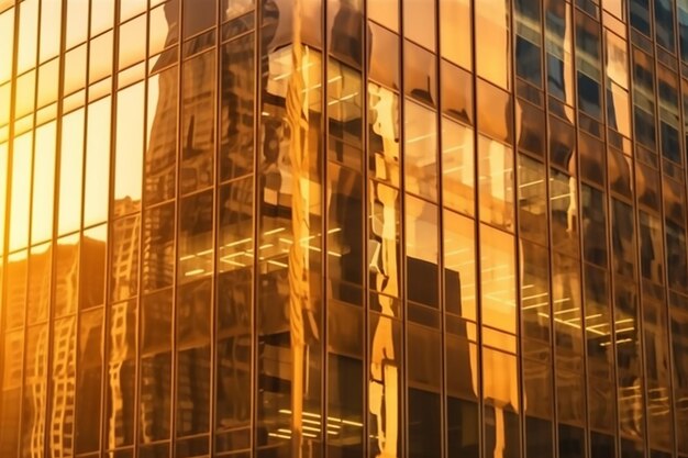 Building with a reflection of the city of Chicago