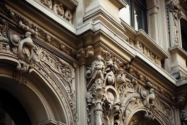 a building with a statue on the corner