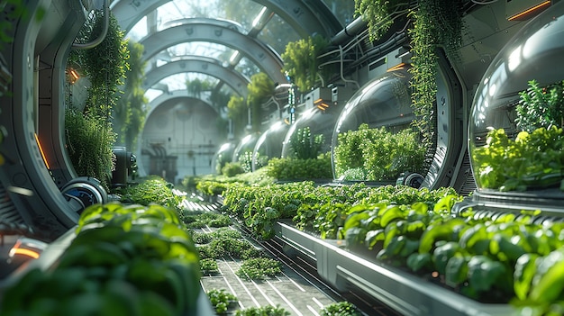 Photo a building with a tunnel that has a lot of plants on it