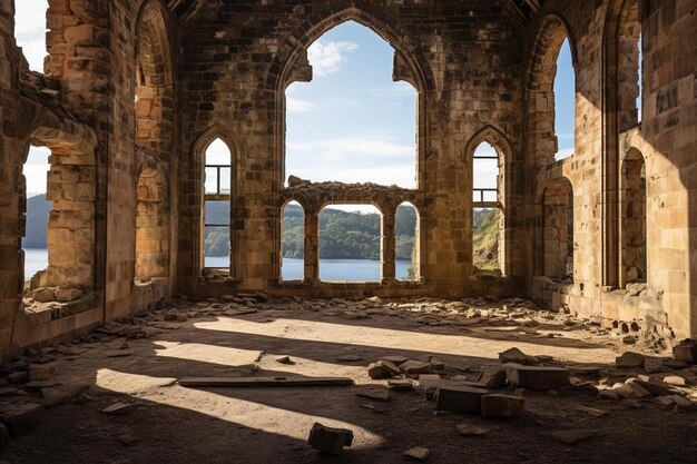 a building with a window that says  peace  on the top