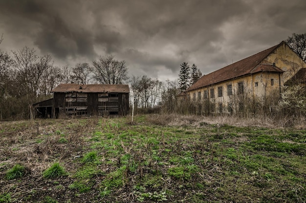 Buildings of abandoned factory terrain