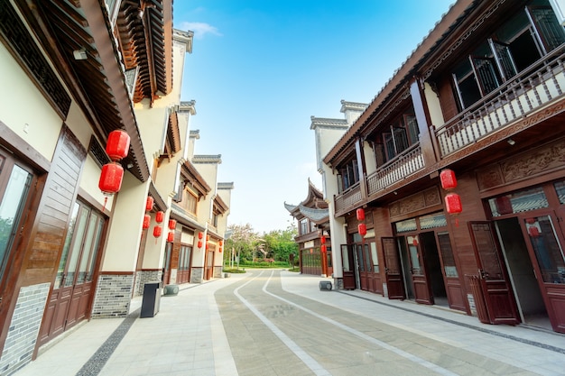 写真 地元の特徴を備えた建物と胡同、海南島、中国。