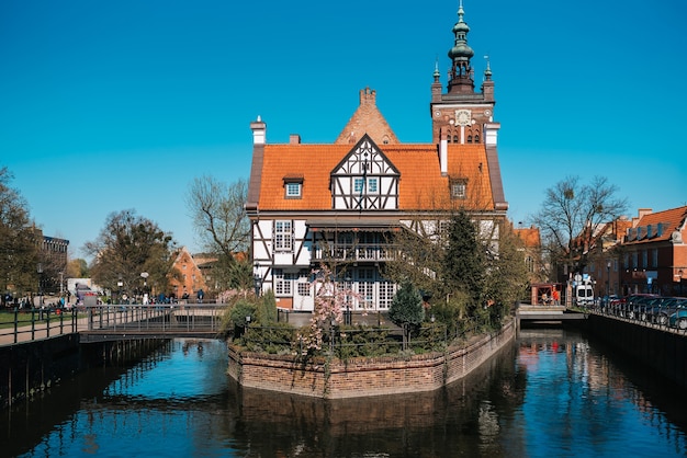 Buildings and architectural elements of the tourist and historical part of Gdansk Poland