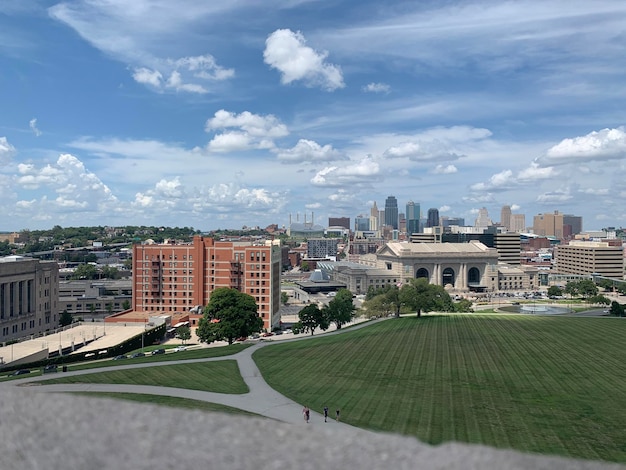 Buildings in city against sky