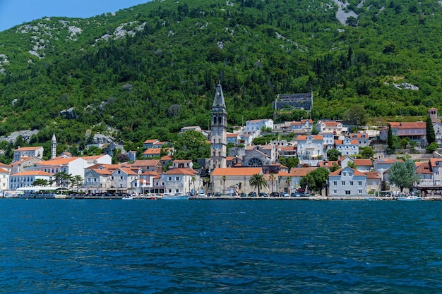 Buildings on the coastline of Montenegro