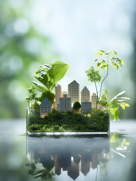 Buildings in the ecofriendly ecosystem city