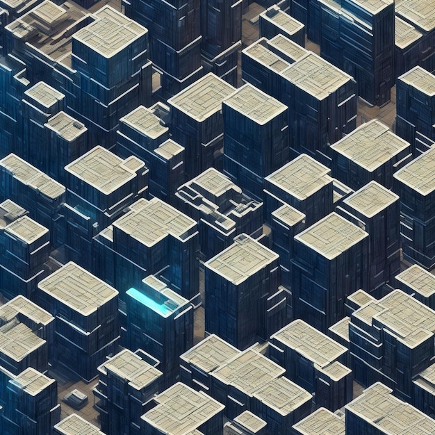 Buildings isometric scifi