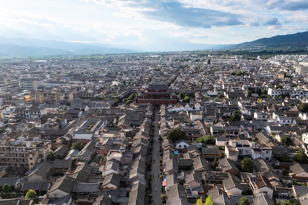 Buildings and landscapes in Weishan Yunnan China