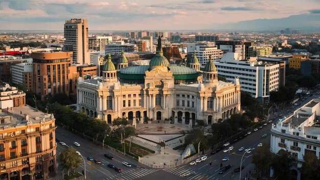 Photo buildings of mexico city in avenida reforma being in the glorieta de la palma